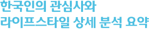 한국인의 관심사와 라이프스타일 상세 분석