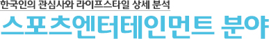한국인의 관심사와 라이프스타일 상세 분석 스포츠엔터테인먼트 분야