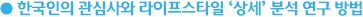 한국인의 관심사와 라이프스타일 ‘상세’ 분석 연구 방법