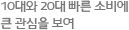 10대와 20대 빠른 소비에 큰 관심을 보여