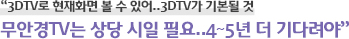 “3DTV로 현재화면 볼 수 있어..3DTV가 기본될 것 무안경TV는 상당 시일 필요..4~5년 더 기다려야”