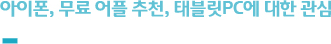 아이폰, 무료 어플 추천, 태블릿PC에 대한 관심